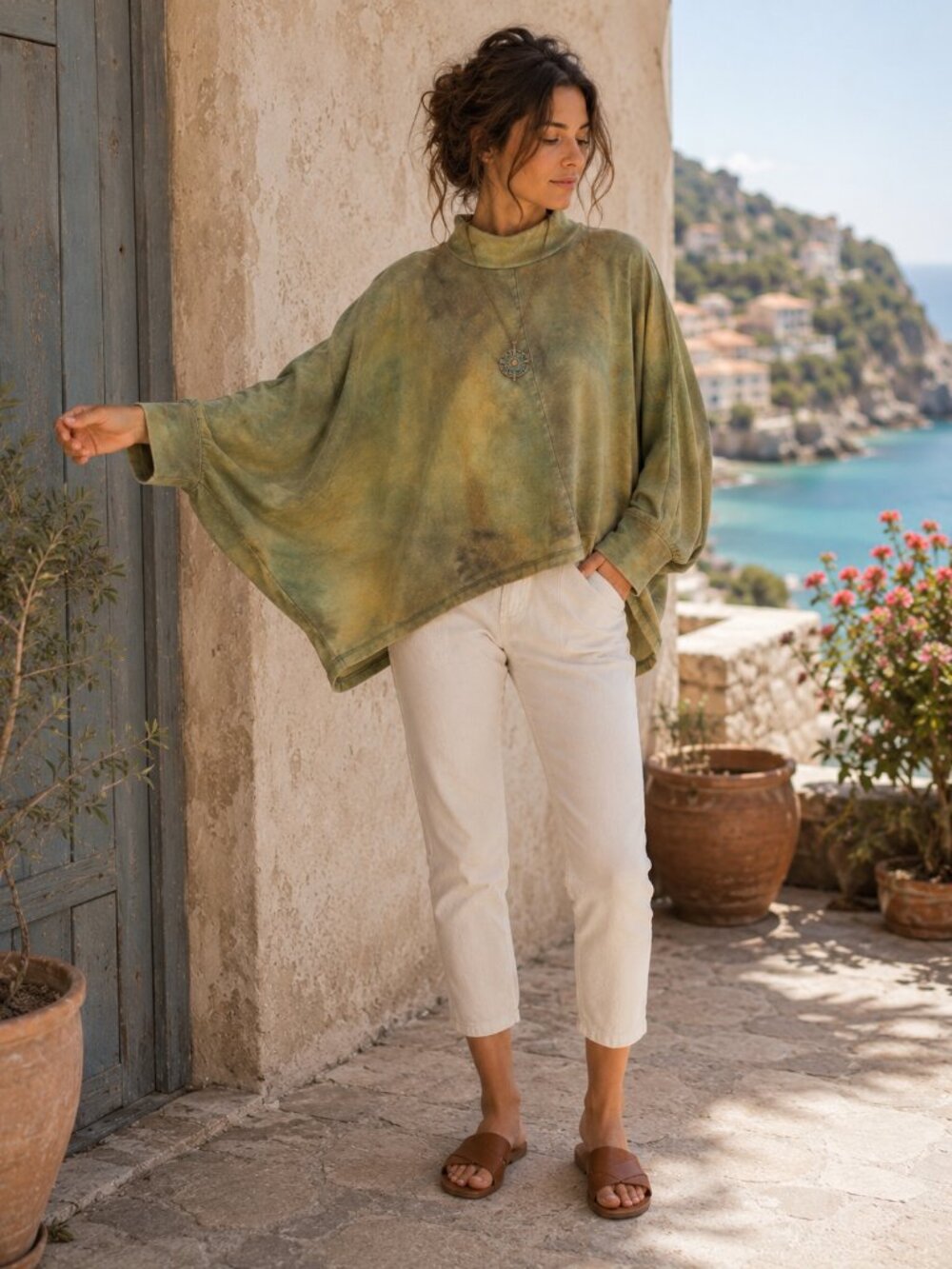 Eckhaus Latta HAND‑DYED Art To Wear Oversized Sweatshirt  Made in USA Tie‑Dye